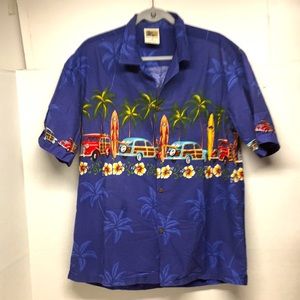 Winnie Fashion Vintage Aloha Printed Casual Men Shirt Size XLarge